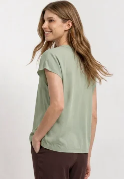 Blouse met losse schouders en gespleten hals