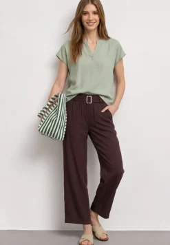 Blouse met losse schouders en gespleten hals