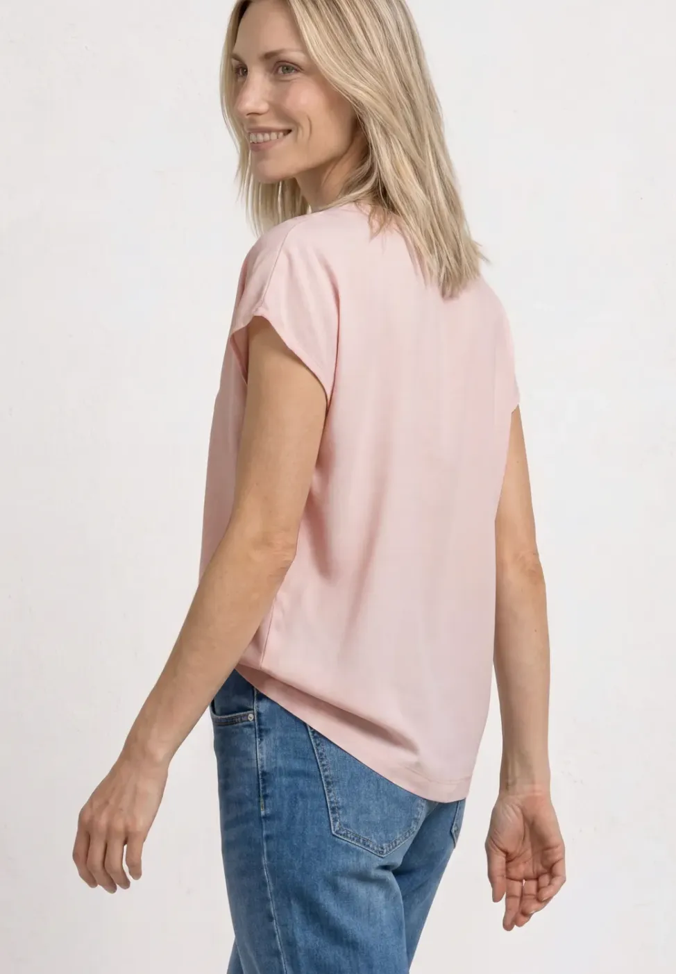 Blouse met losse schouders en gespleten hals