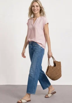 Blouse met losse schouders en gespleten hals