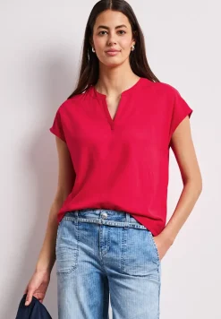 Blouse met losse schouders en gespleten hals
