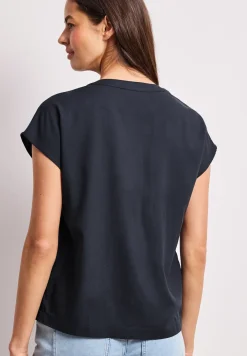 Blouse met losse schouders en gespleten hals