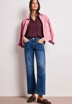 Blouse met losse schouders en gespleten hals