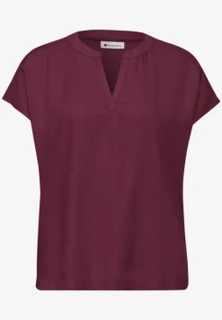 Blouse met losse schouders en gespleten hals