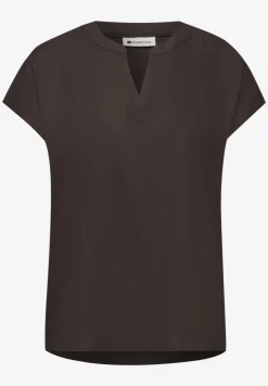 Blouse met losse schouders en gespleten hals