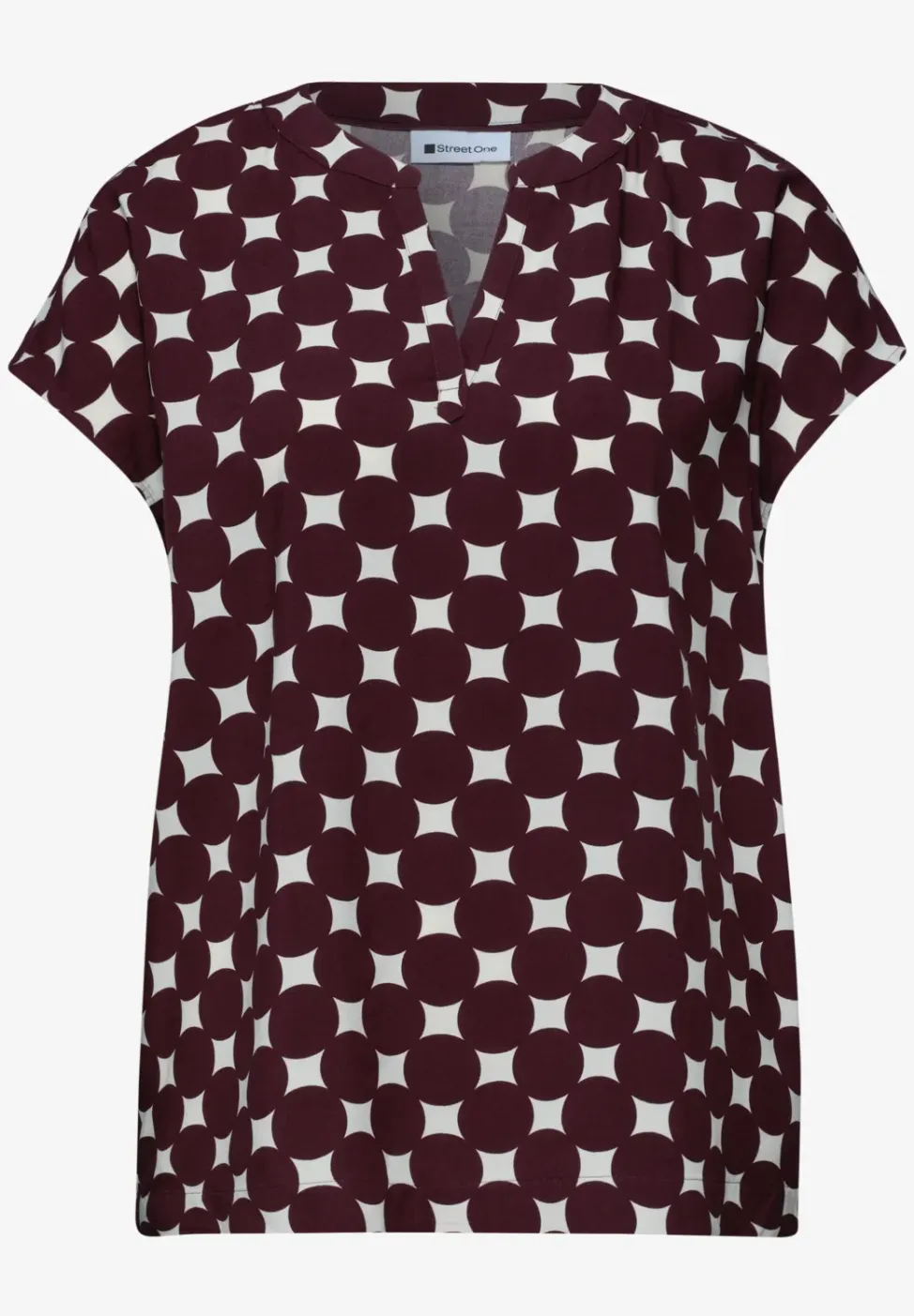 Blouse met losse schouders en gespleten hals