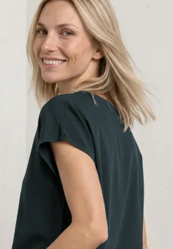 Blouse met losse schouders en gespleten hals