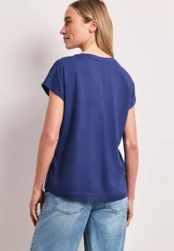Blouse met losse schouders en gespleten hals