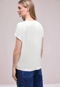 Blouse met losse schouders en gespleten hals