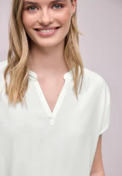 Blouse met losse schouders en gespleten hals