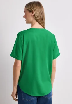 Blouse met losse schouders en gespleten hals