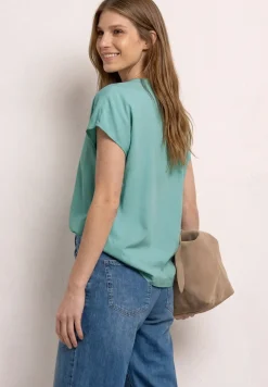 Blouse met losse schouders en gespleten hals