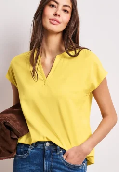 Blouse met losse schouders en gespleten hals