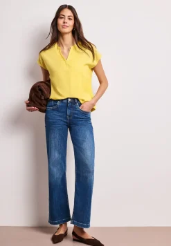 Blouse met losse schouders en gespleten hals