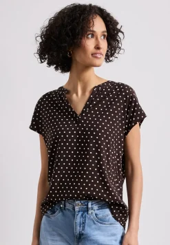 Blouse met losse schouders en gespleten hals