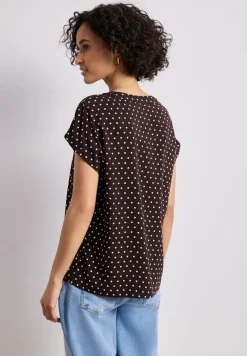 Blouse met losse schouders en gespleten hals