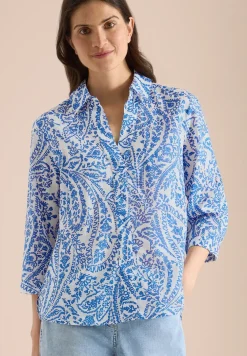 Blouse met 3/4 mouwen en lange pasvorm