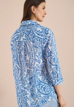 Blouse met 3/4 mouwen en lange pasvorm