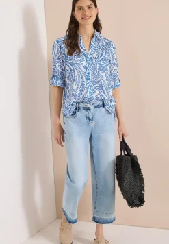 Blouse met 3/4 mouwen en lange pasvorm