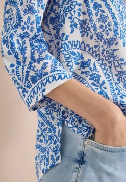 Blouse met 3/4 mouwen en lange pasvorm