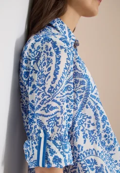 Blouse met 3/4 mouwen en lange pasvorm
