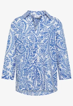 Blouse met 3/4 mouwen en lange pasvorm