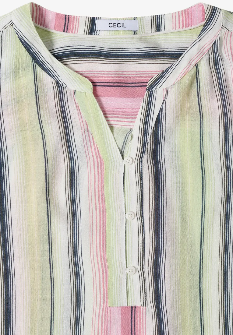 Blouse met 3/4 mouwen en meerkleurige strepen