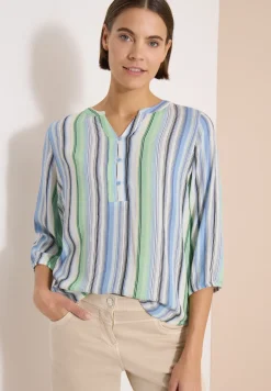 Blouse met 3/4 mouwen en meerkleurige strepen