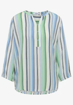 Blouse met 3/4 mouwen en meerkleurige strepen