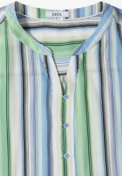 Blouse met 3/4 mouwen en meerkleurige strepen