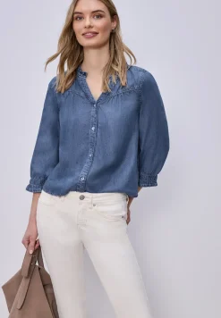 Blouse met 3/4 mouwen en ruches