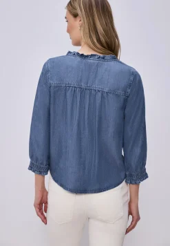Blouse met 3/4 mouwen en ruches