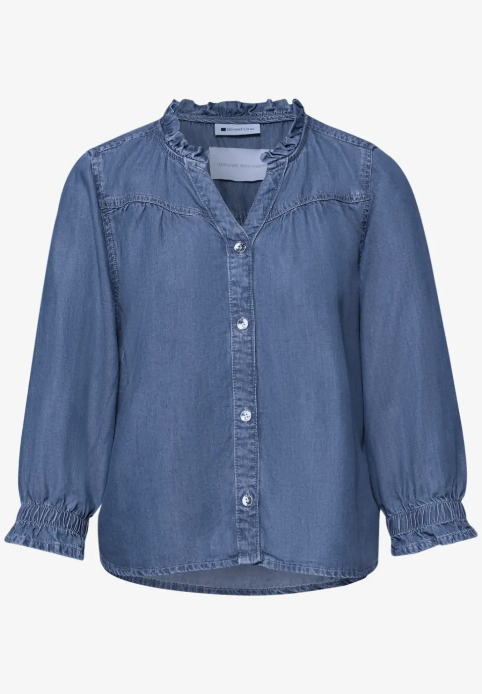 Blouse met 3/4 mouwen en ruches