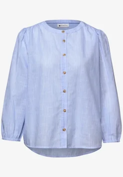 Blouse met 3/4 mouwen in chambraykwaliteit