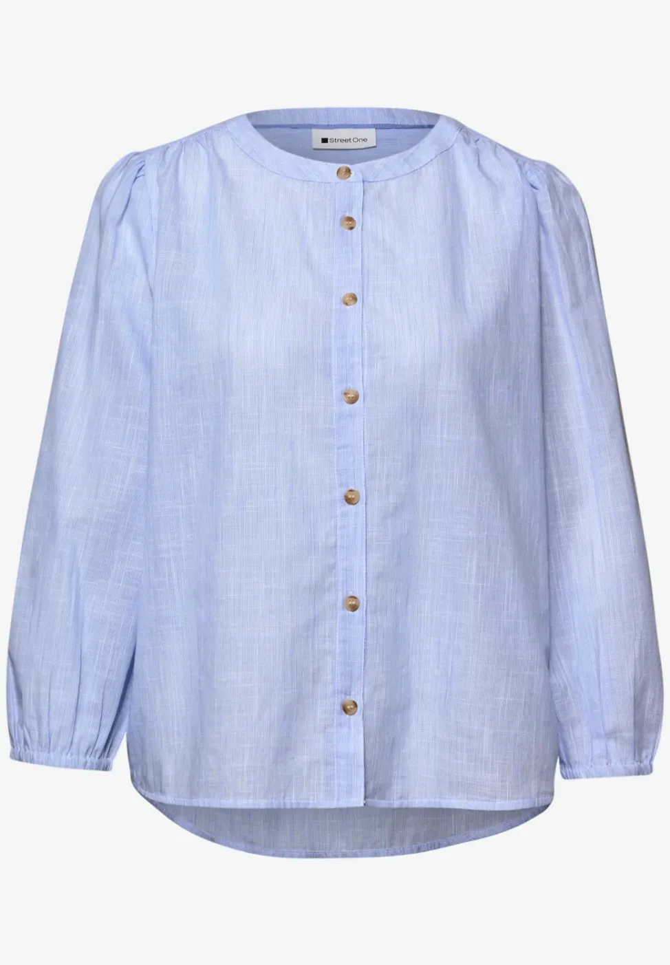 Blouse met 3/4 mouwen in chambraykwaliteit