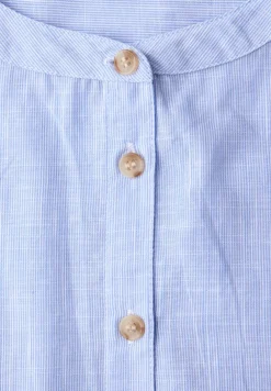 Blouse met 3/4 mouwen in chambraykwaliteit