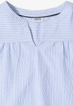 blouse met 3/4 mouwen in seersucker kwaliteit