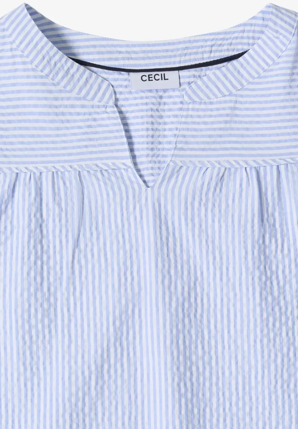 blouse met 3/4 mouwen in seersucker kwaliteit