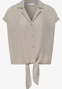 Blouse met overhangende schouders en bowlingkraag