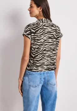 Blouse met overhangende schouders en bowlingkraag
