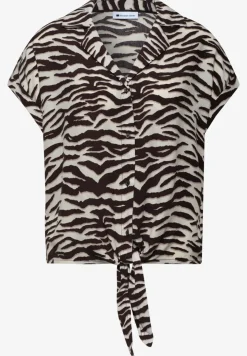Blouse met overhangende schouders en bowlingkraag