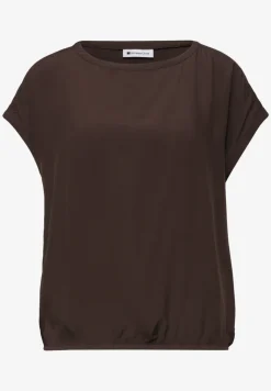Blouse met overhangende schouders en getapete details