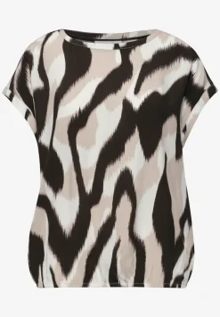 Blouse met overhangende schouders en getapete details