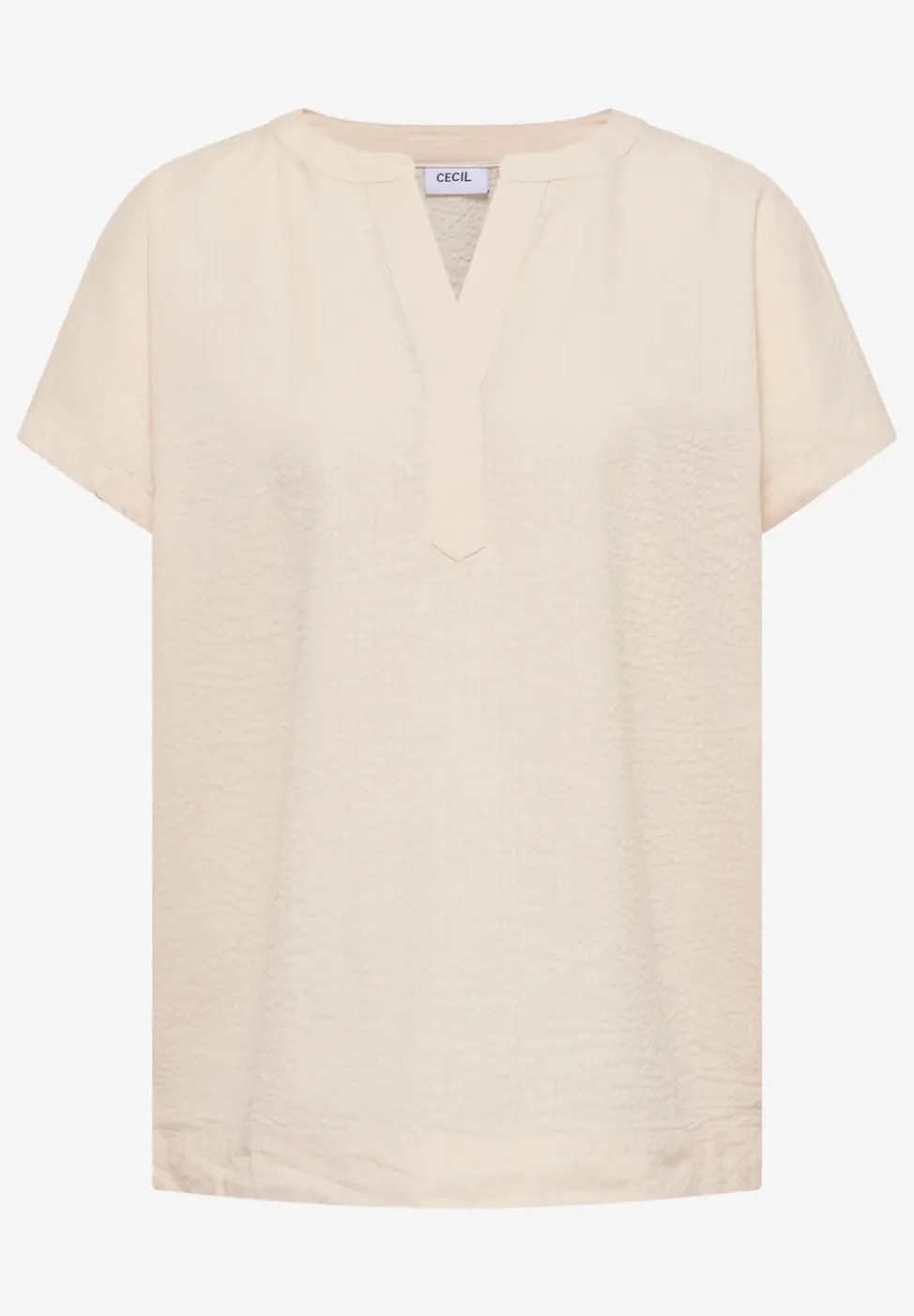 Blouse met overhangende schouders in seersucker kwaliteit