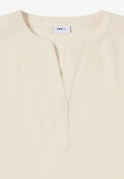 Blouse met overhangende schouders in seersucker kwaliteit