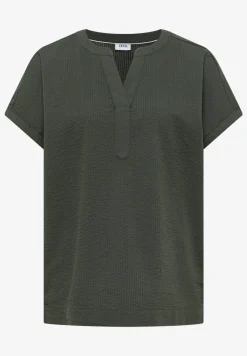 Blouse met overhangende schouders in seersucker kwaliteit