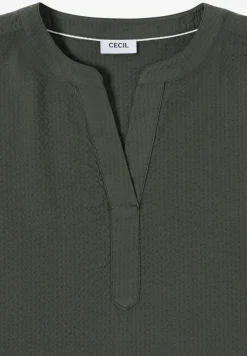Blouse met overhangende schouders in seersucker kwaliteit