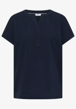 Blouse met overhangende schouders in seersucker kwaliteit