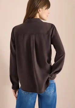Blouse met overhemdkraag en omslag