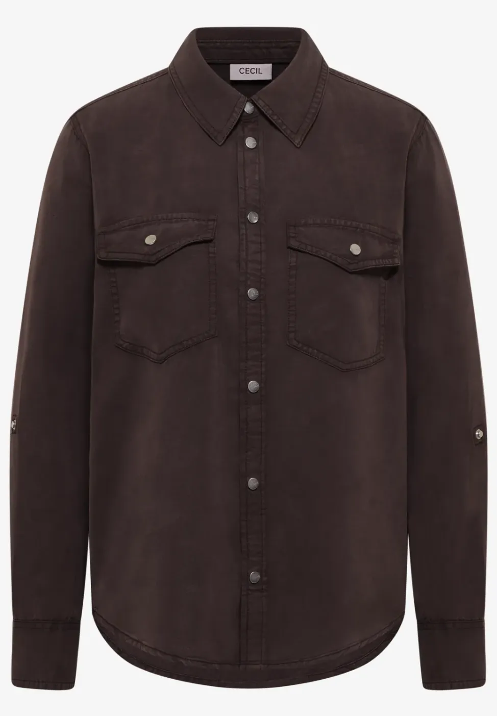 Blouse met overhemdkraag en omslag